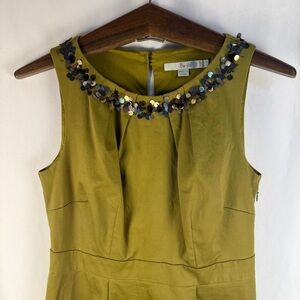 Boden Darcy Embellished Sheath Dress, Olive Green, Cocktail Dress, Party Dress